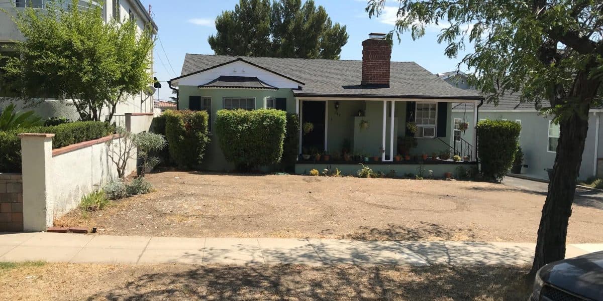 Struggling thirsty lawn with dry patches